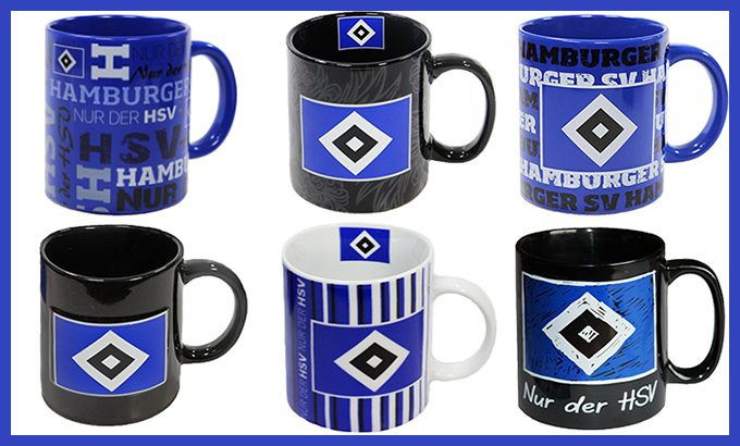 HSV Tasse Bester Papa Hamburger SV Becher Kaffeebecher Logo schwarz Fanartikel 